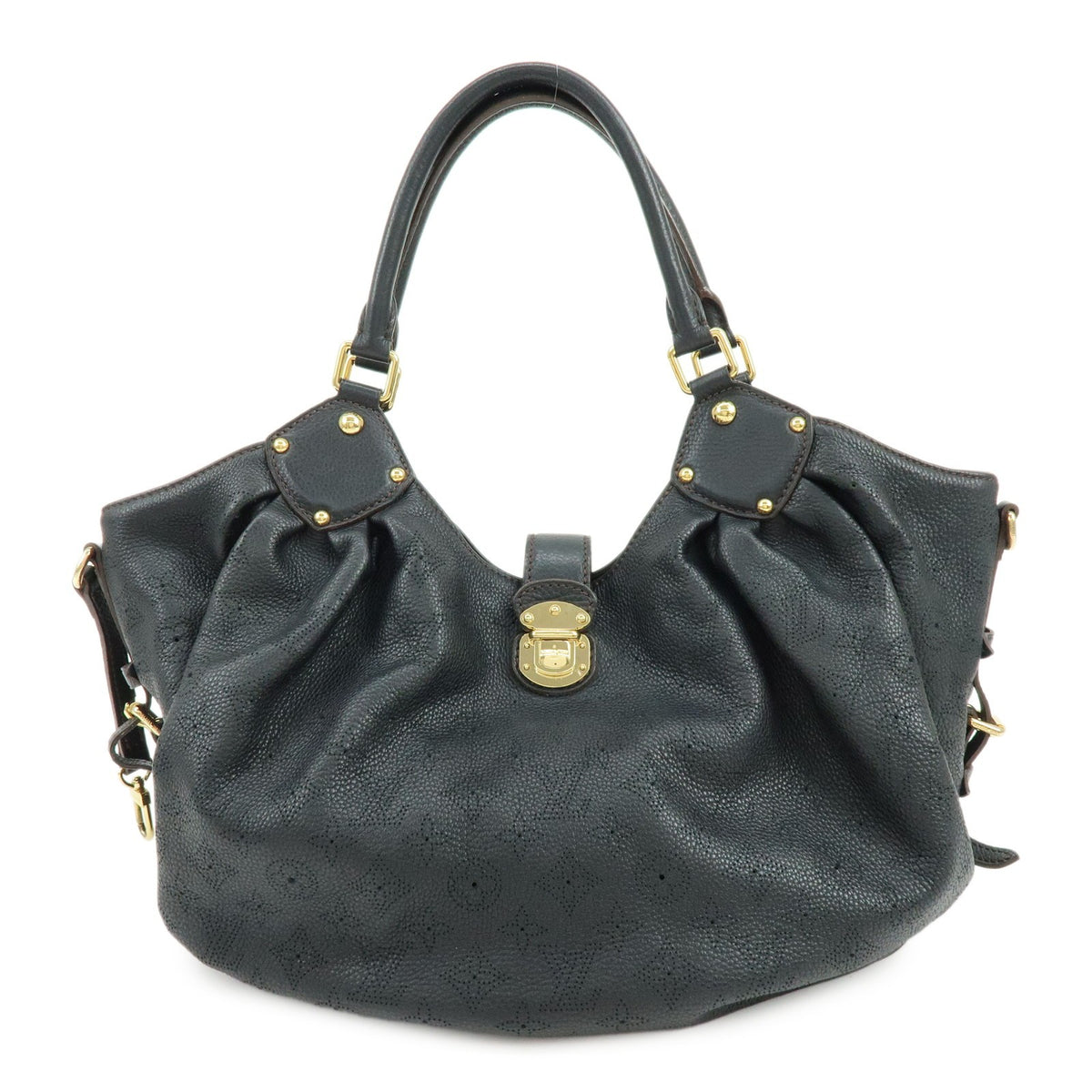Louis Vuitton L Hobo Mahina Leather Black