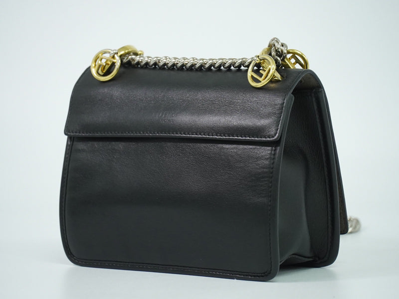 Fendi Kan I F Leather Black Bag