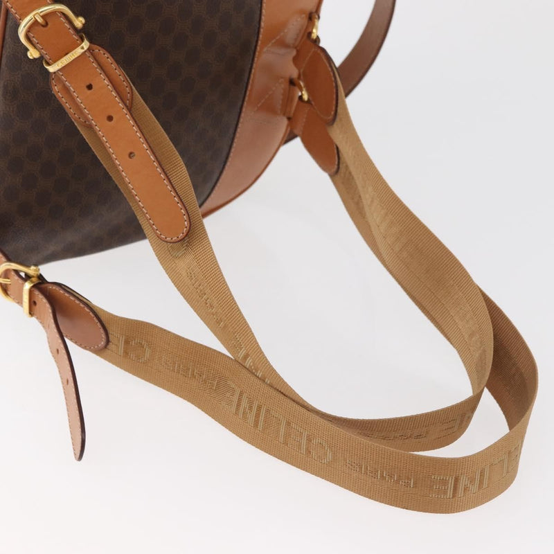 Celine Backpack Leather Brown Canvas