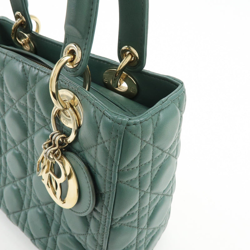 Christian Dior Lady Green Leather Bag