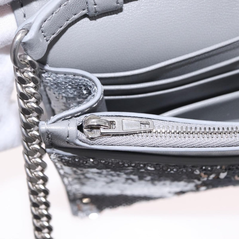 Balenciaga Hourglass Chain Leather With Sequins Silver Bag