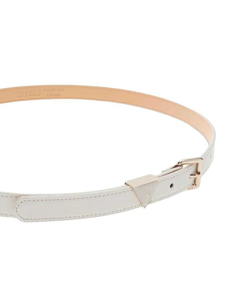 Guess Reversible Adjustable Belt — White Polyester