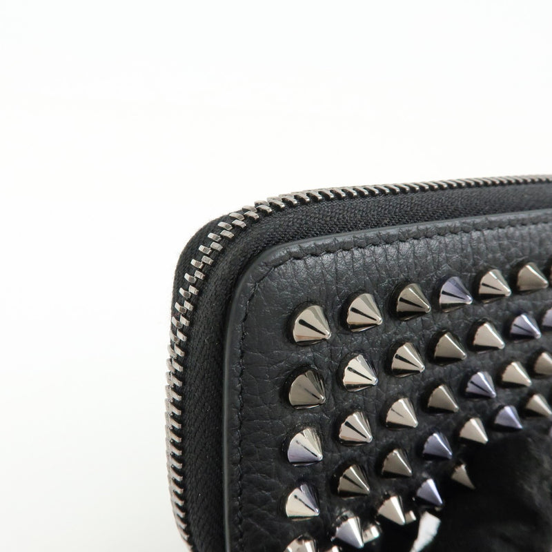 Christian Louboutin Panettone Coin Purse Spiked Leather Black Accessory