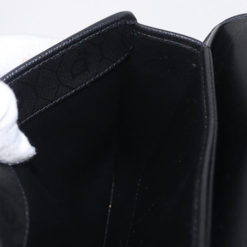 Christian Dior Vintage Honeycomb Canvas Black Leather Bag