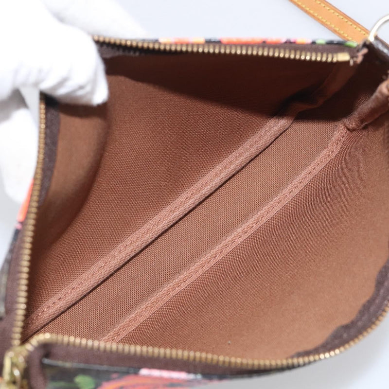 Louis Vuitton Pochette Accessoires Limited Edition Monogram Roses Multicolour Canvas Bag
