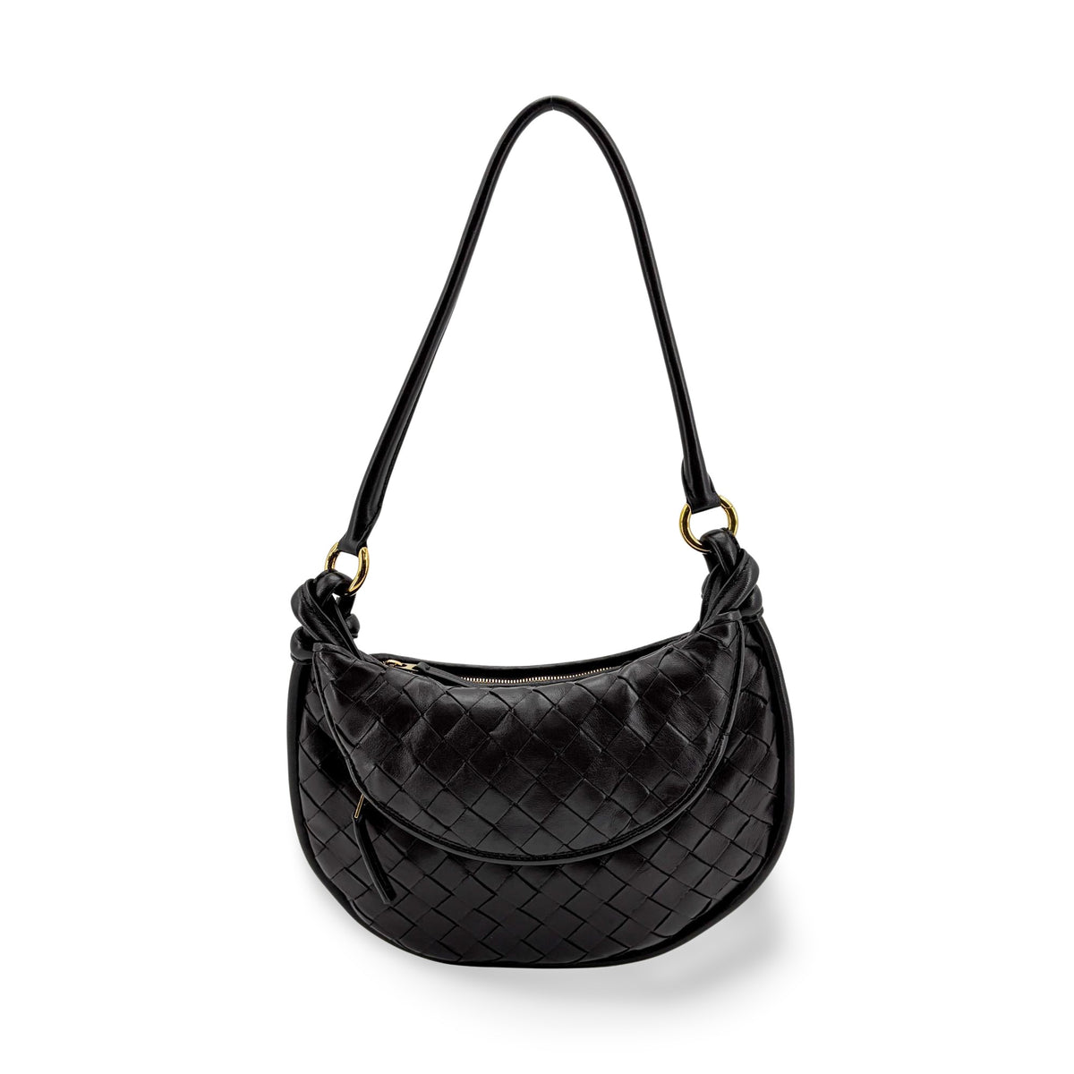 Bottega Veneta Gemelli Intrecciato Leather Black Bag