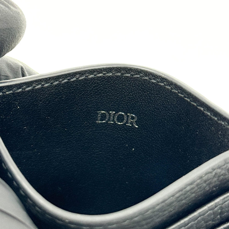 Christian Dior Card Holder Oblique Canvas And Leather Black Accessory