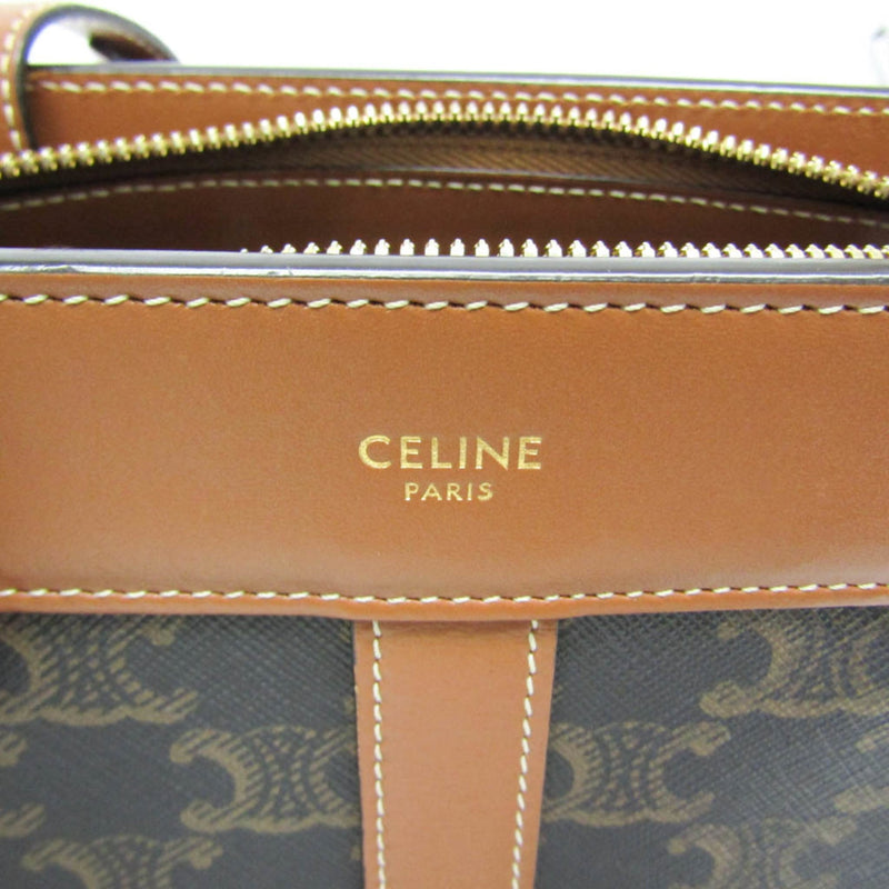 Celine Teen Cabas De France Triomphe Coated Canvas Brown Bag