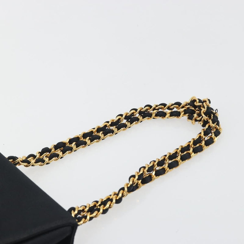 Chanel Vintage Camellia Flap Satin Black Bag
