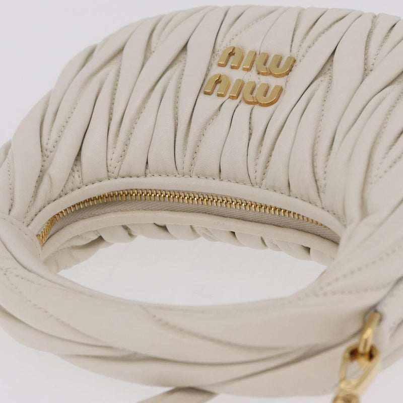 Miu Miu Wander Hobo Matelasse Leather White