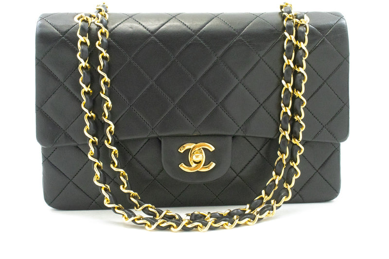 Chanel Timeless - Classic Double Flap Quilted Lambskin Black Leather Bag
