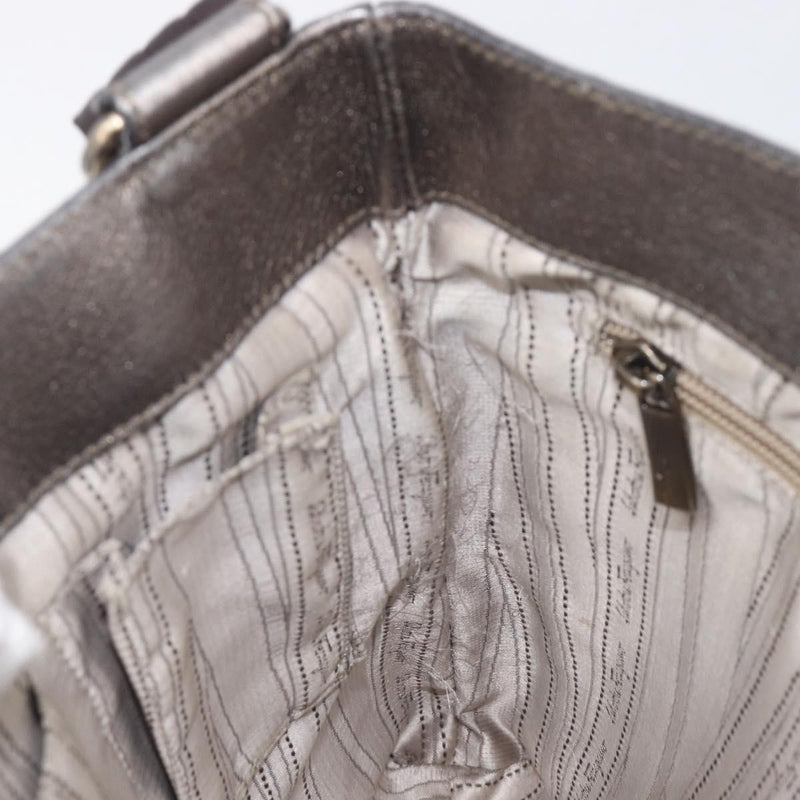 Salvatore Ferragamo Gancini Leather Gold Bag