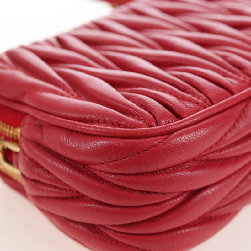 Miu Miu Tech Matelasse Leather Red Bag