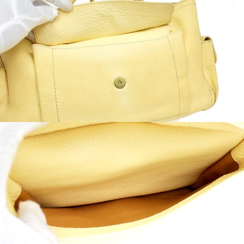 Celine Boogie Satchel Leather Yellow