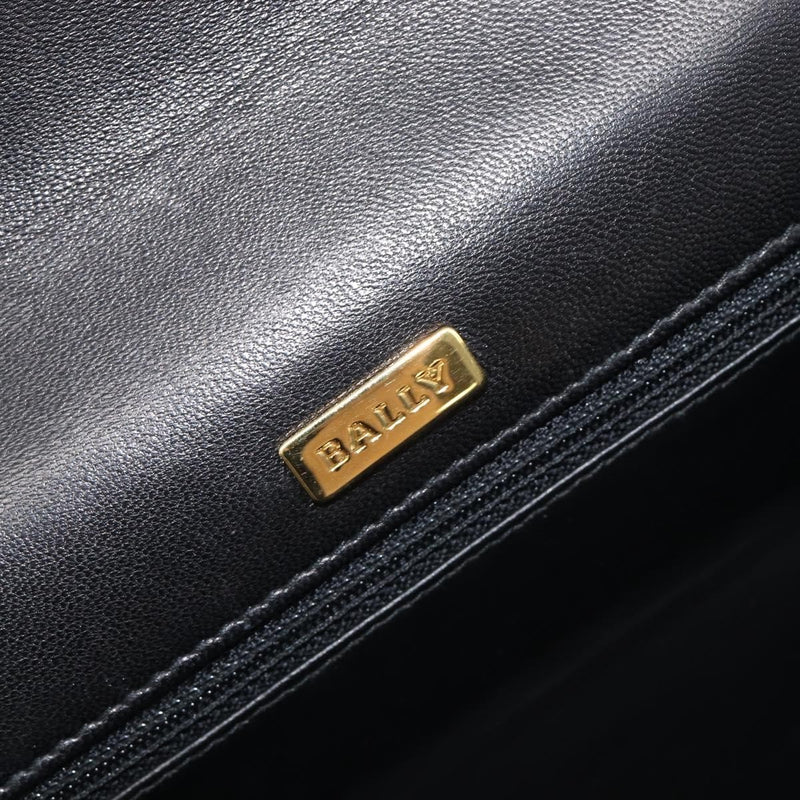 Bally Vintage Chain Quilted Leather Black Bag