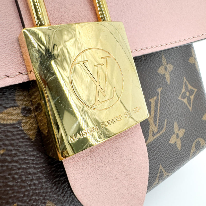 Louis Vuitton Braided Handle Locky Monogram Canvas With Leather Brown Bag