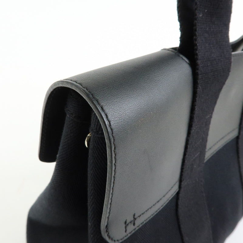 Hermes Valparaiso Toile And Leather Black Canvas Bag