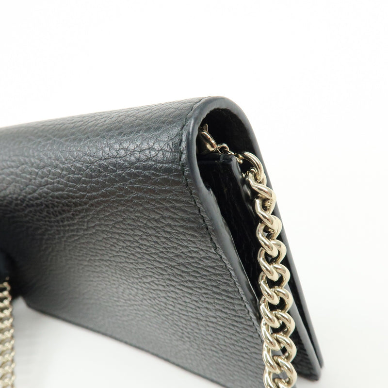 Gucci Betty Chain Wallet (outlet) Leather Black Bag