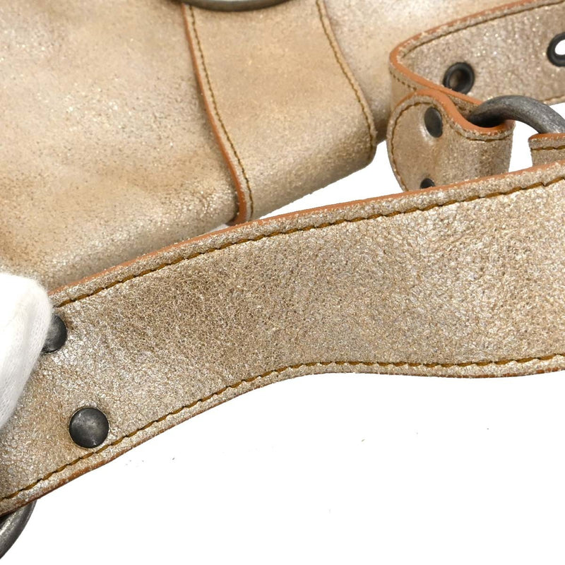 Christian Dior Vintage Gaucho Double Saddle Leather Gold Bag