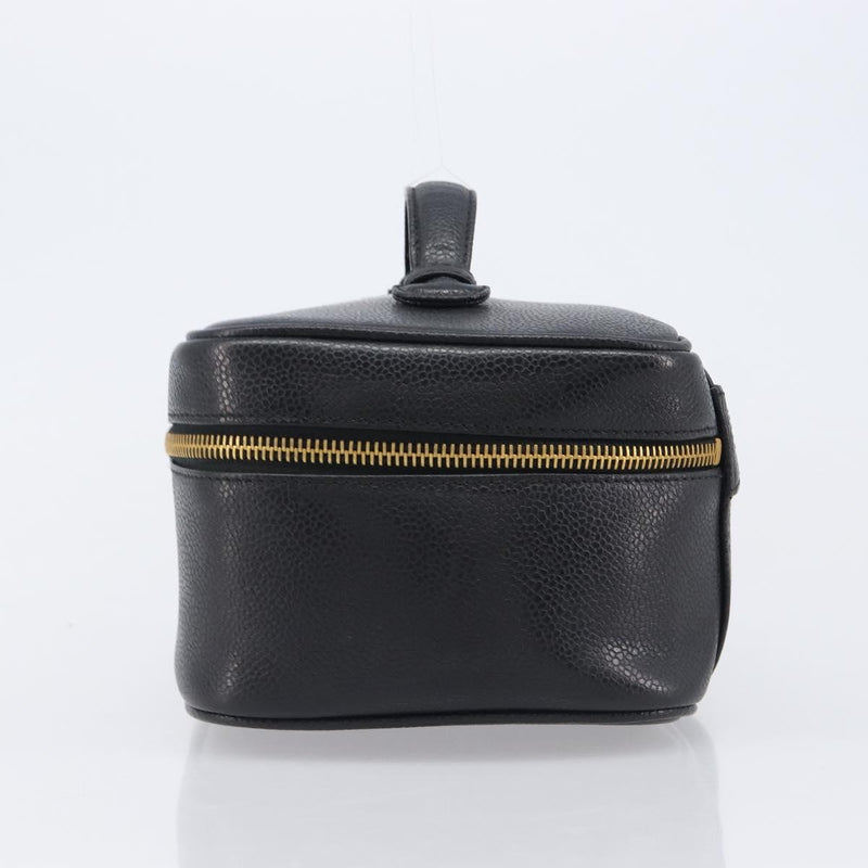 Chanel Vintage Timeless Cosmetic Case Caviar Black Leather Bag