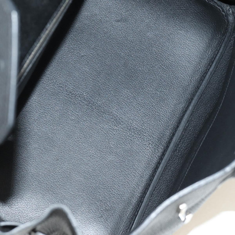 Hermes Birkin Black Clemence With Palladium Hardware Leather Bag