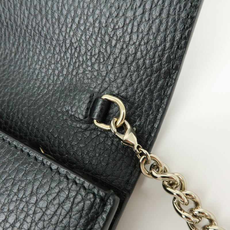 Gucci Betty Chain Wallet (outlet) Leather Black Bag
