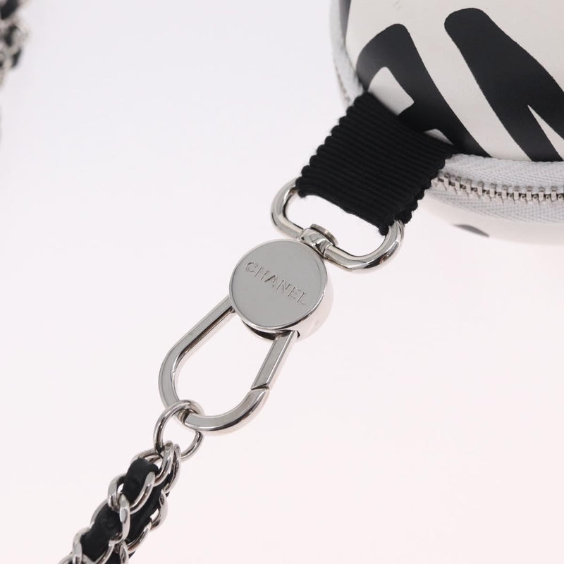 Chanel Coco Neige Zip Around Sunglasses Case With Chain Printed Leather White
