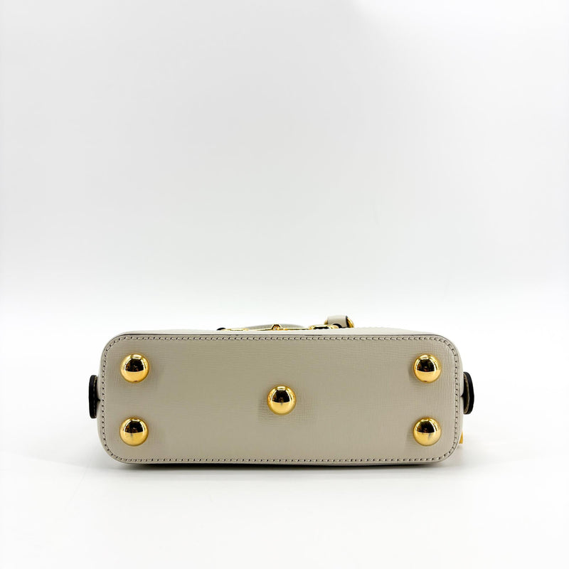 Gucci Horsebit 1955 Top Handle Gg Coated Canvas With Leather Beige Bag