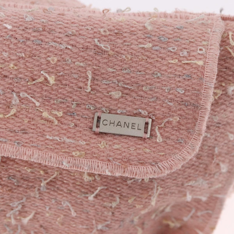Chanel Shoulder Suede Patchwork Pink Tweed Bag