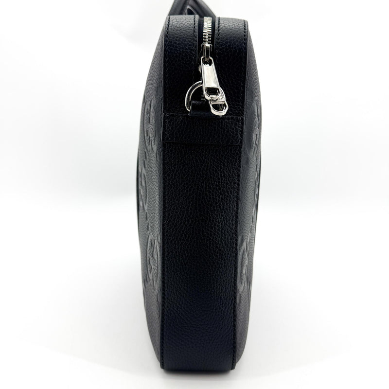 Gucci Convertible Jumbo Gg Embossed Leather Black Bag
