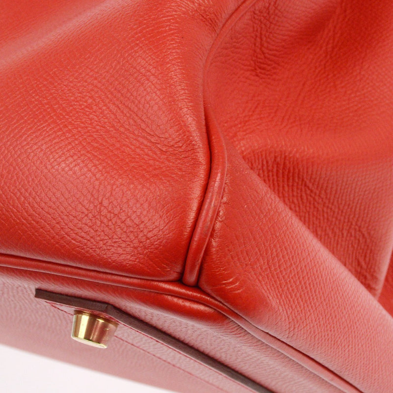 Hermes Birkin Red Epsom With Gold Hardware Leather Bag
