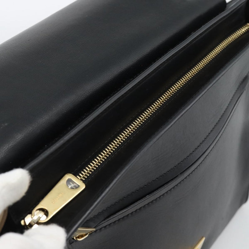 Celine Trapeze Leather With Suede Blue Bag
