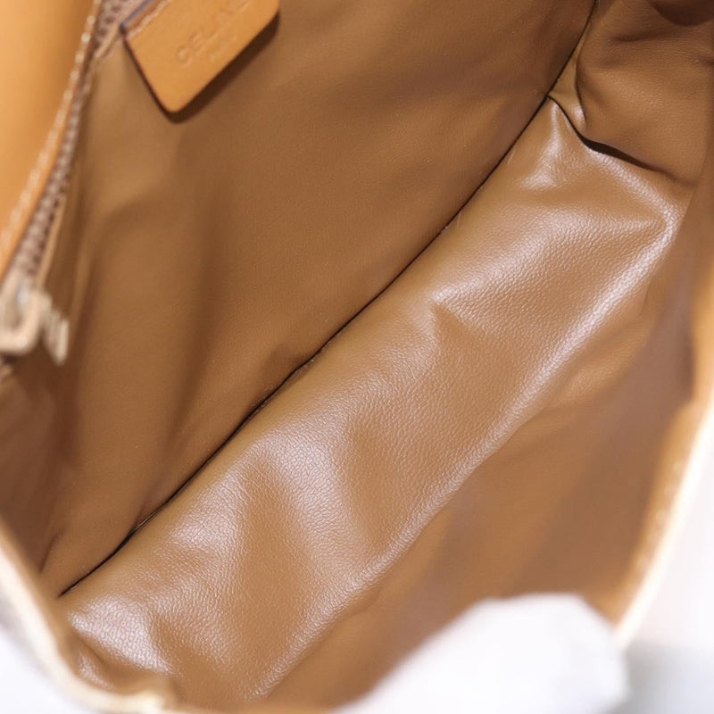 Celine Macadam Shoulder Canvas White Bag
