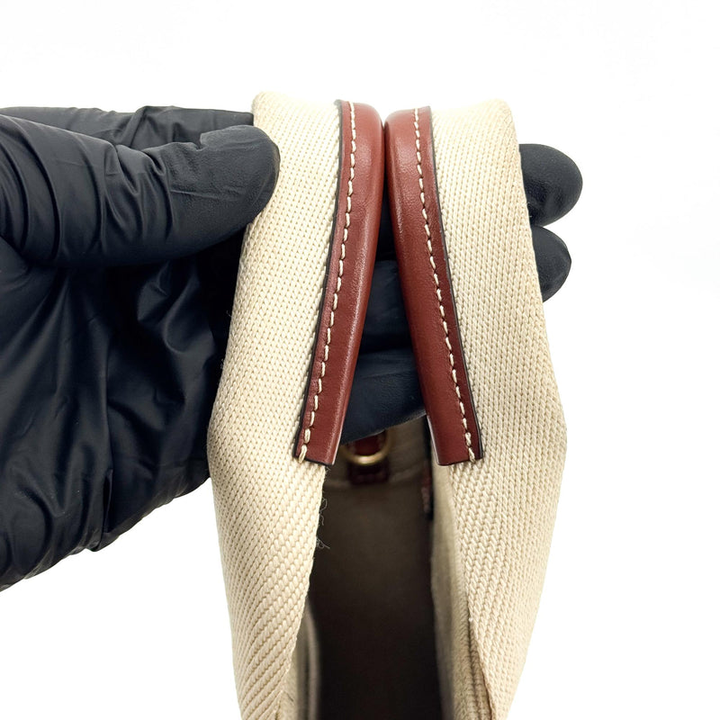 Chloe Woody Canvas With Leather Brown Bag