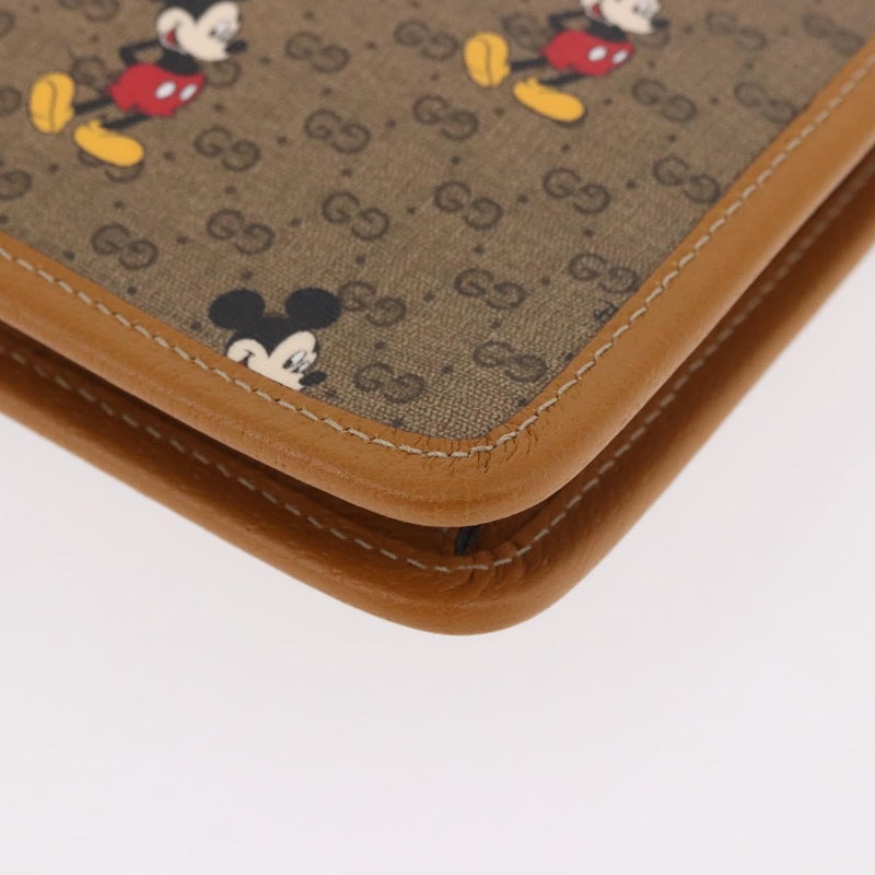 Gucci Disney Mickey Mouse Front Zip Printed Mini Gg Coated Canvas Beige Bag