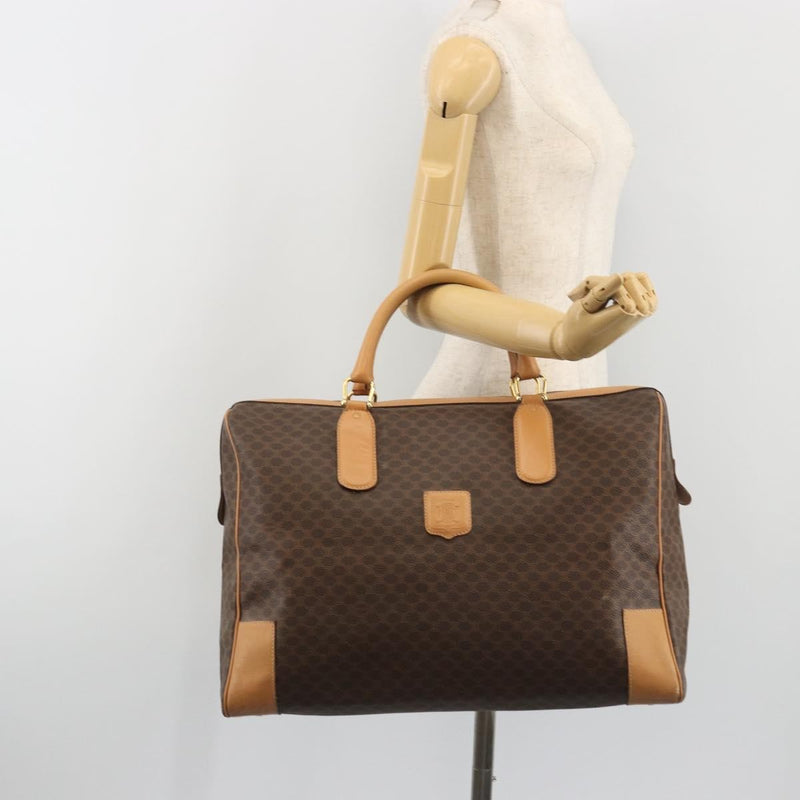 Celine Boston C Macadam Canvas Brown Bag