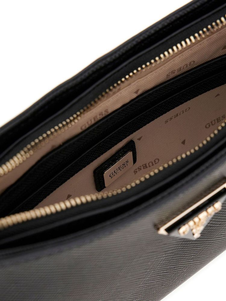 Guess Noelle Ii Crossbody Bag — Black Polyurethane