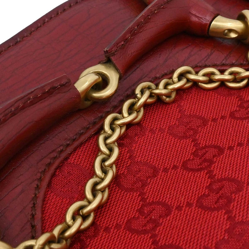 Gucci Horsebit Bracket Gg Canvas Red Bag