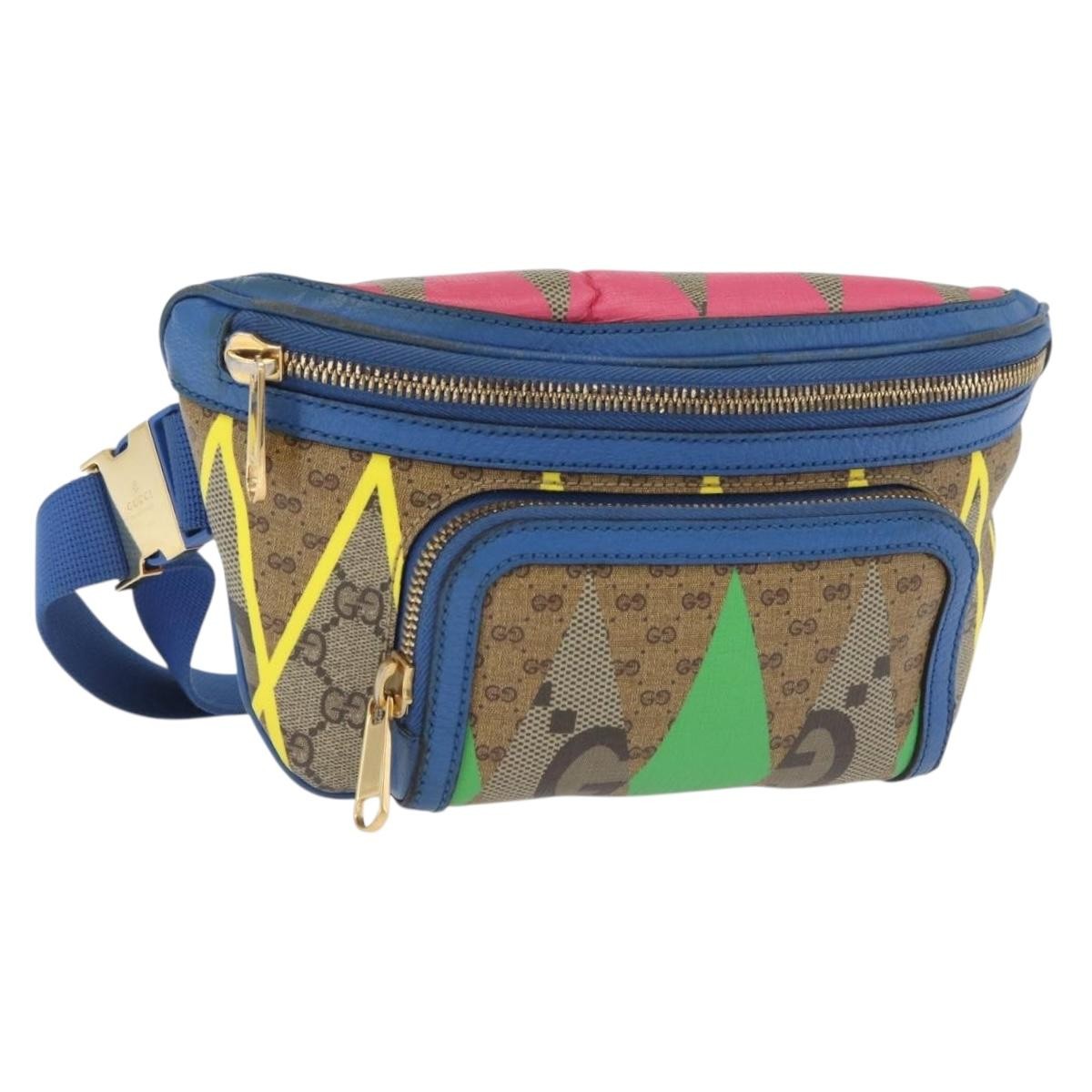 Gucci Gg Rhombus Cuir Multicolour Canvas Bag