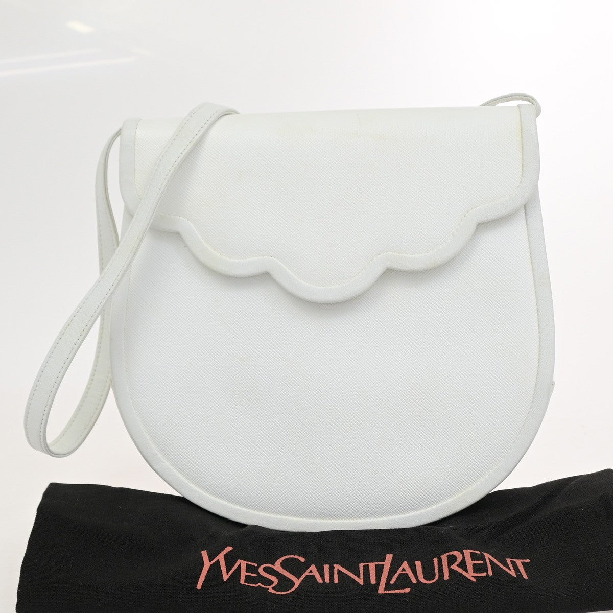 Saint Laurent Vintage Shoulder Bag Leather White