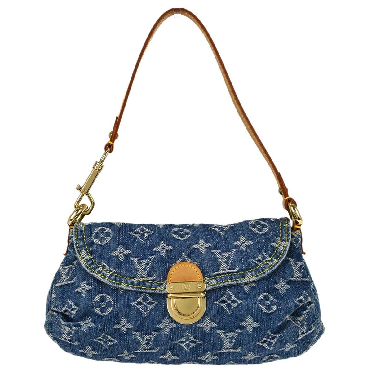Louis Vuitton Pleaty Denim Blue Denim_jeans Bag