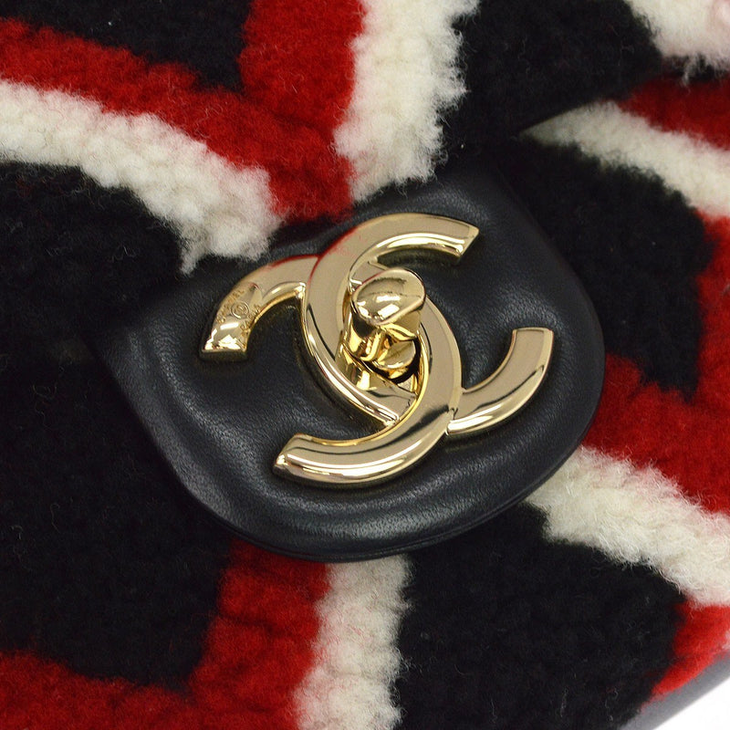 Chanel Emoticon Cc Flap Shearling With Quilted Lambskin Multicolour Leather Bag