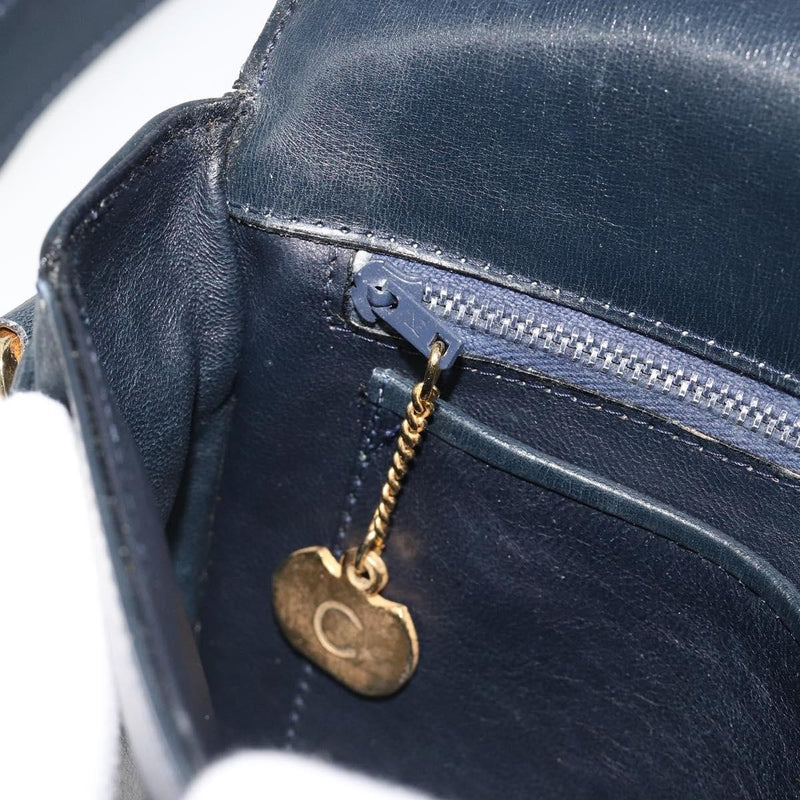 Celine Shoulder Leather Navy Bag