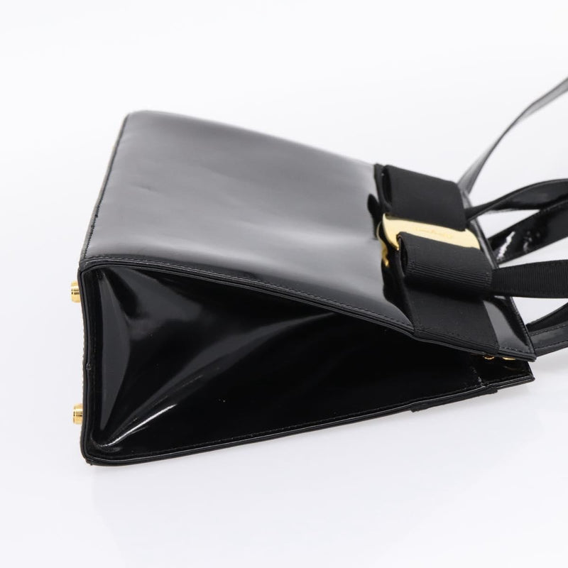 Salvatore Ferragamo Convertible Vara Bow Patent Leather Black Patent_leather Bag