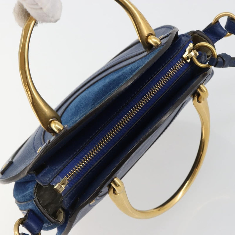 Chloe Pixie Leather And Suede Blue Bag