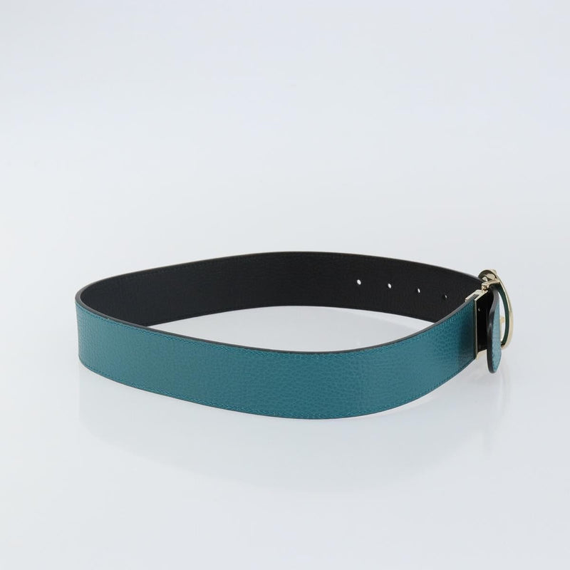 Gucci 1973 Reversible Belt (outlet) Leather Turquoise
