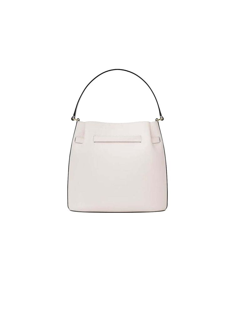 Michael Kors Carson Bucket Bag — Beige Leather