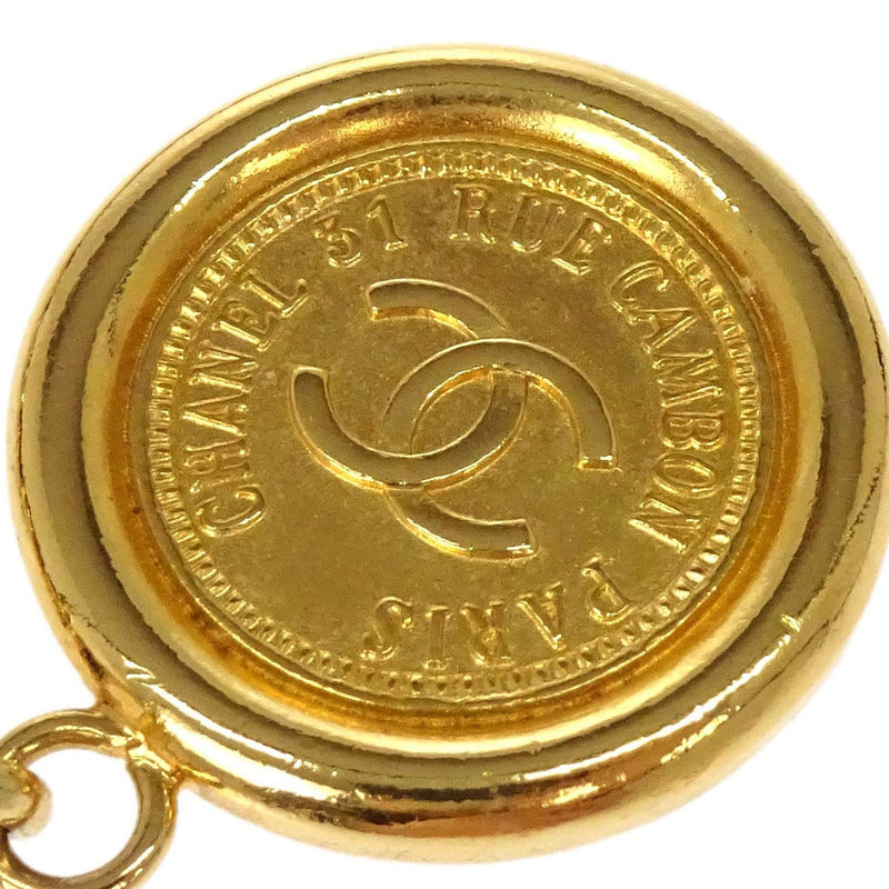 Chanel Cc Medallion Chain Belt Metal With Leather Gold Gold_plated