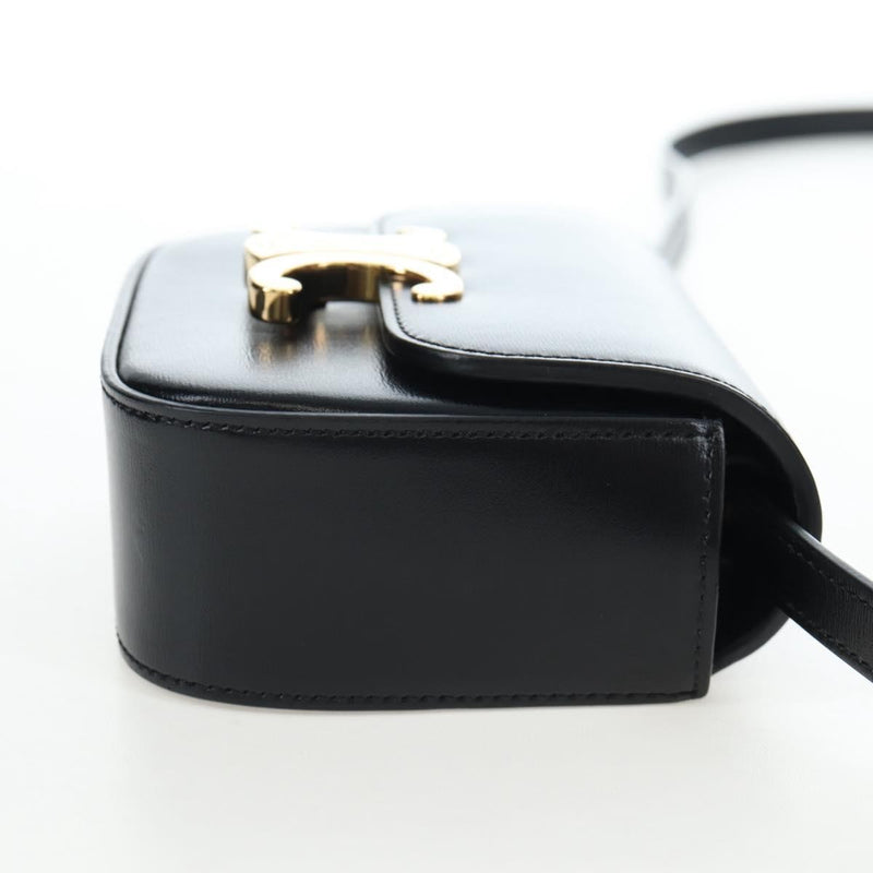Celine Triomphe Smooth Calfskin Black Leather Bag
