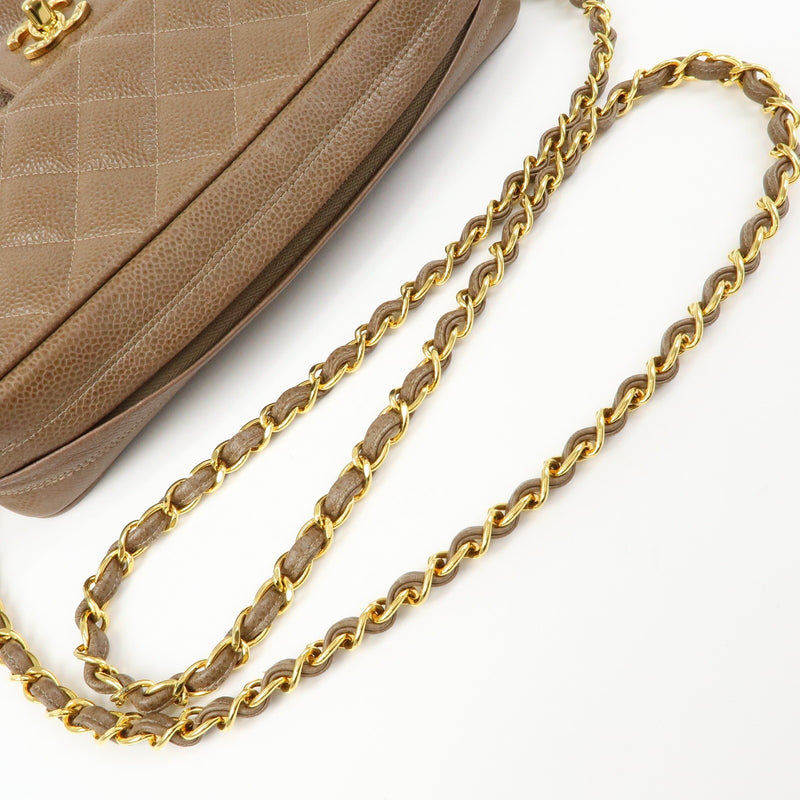 Chanel Vintage Front Pocket Camera Quilted Caviar Brown Leather Bag